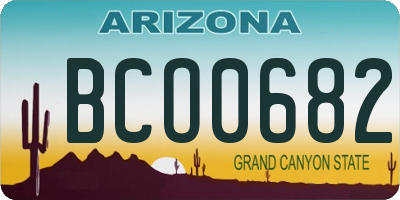 AZ license plate BCO0682