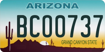 AZ license plate BCO0737