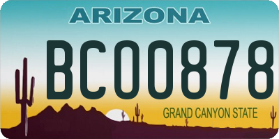 AZ license plate BCO0878