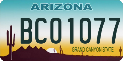 AZ license plate BCO1077