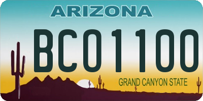 AZ license plate BCO1100