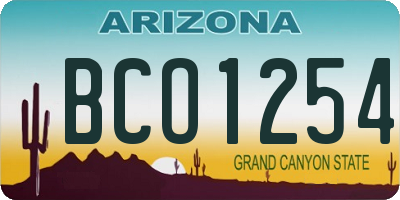 AZ license plate BCO1254