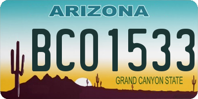 AZ license plate BCO1533