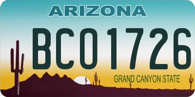 AZ license plate BCO1726