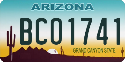 AZ license plate BCO1741