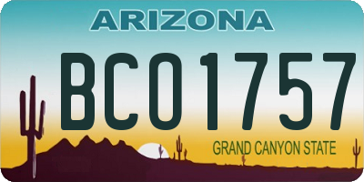 AZ license plate BCO1757