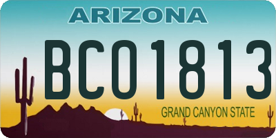 AZ license plate BCO1813