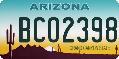 AZ license plate BCO2398