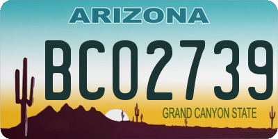 AZ license plate BCO2739