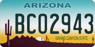 AZ license plate BCO2943