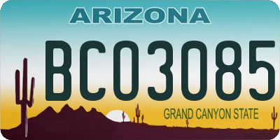 AZ license plate BCO3085