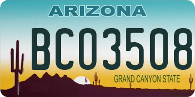 AZ license plate BCO3508