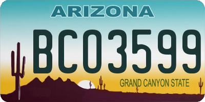 AZ license plate BCO3599