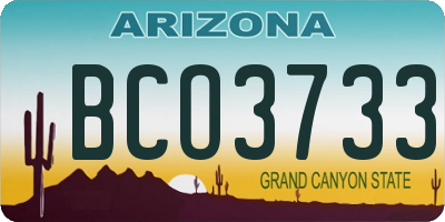 AZ license plate BCO3733