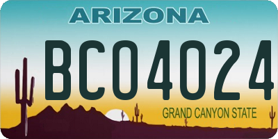 AZ license plate BCO4024