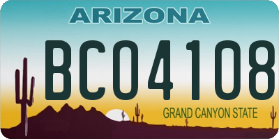 AZ license plate BCO4108