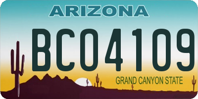 AZ license plate BCO4109