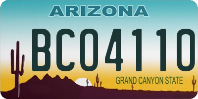 AZ license plate BCO4110