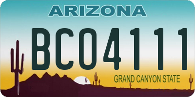 AZ license plate BCO4111