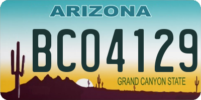 AZ license plate BCO4129