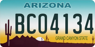 AZ license plate BCO4134