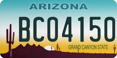 AZ license plate BCO4150