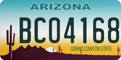 AZ license plate BCO4168