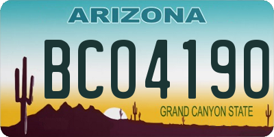 AZ license plate BCO4190