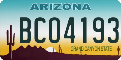 AZ license plate BCO4193