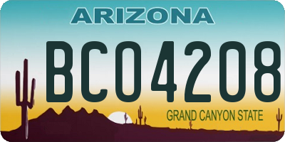 AZ license plate BCO4208