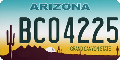 AZ license plate BCO4225