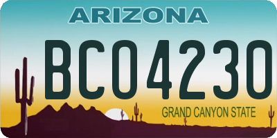 AZ license plate BCO4230