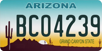 AZ license plate BCO4239