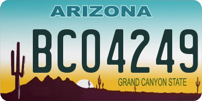 AZ license plate BCO4249