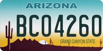 AZ license plate BCO4260