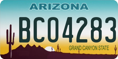 AZ license plate BCO4283