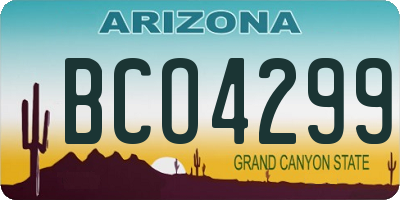 AZ license plate BCO4299