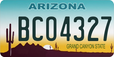 AZ license plate BCO4327