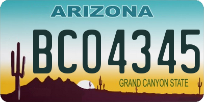 AZ license plate BCO4345