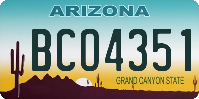 AZ license plate BCO4351