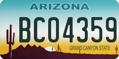 AZ license plate BCO4359