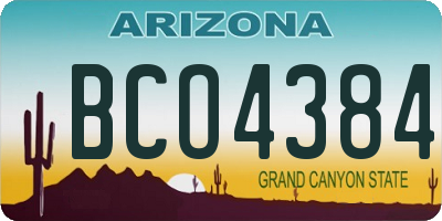 AZ license plate BCO4384