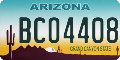 AZ license plate BCO4408