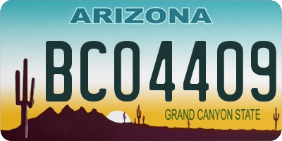 AZ license plate BCO4409