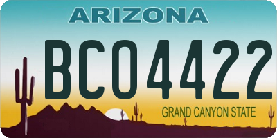 AZ license plate BCO4422