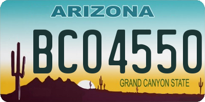 AZ license plate BCO4550