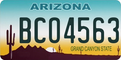 AZ license plate BCO4563