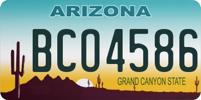 AZ license plate BCO4586