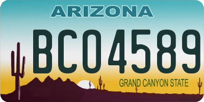 AZ license plate BCO4589