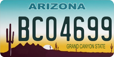 AZ license plate BCO4699